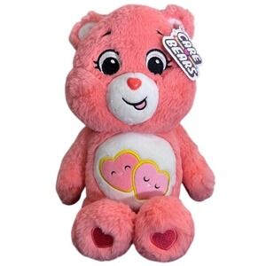 Care Bears Love-a-Lot Bear Plush 11in Pink Unlock the Magic Heart Badge